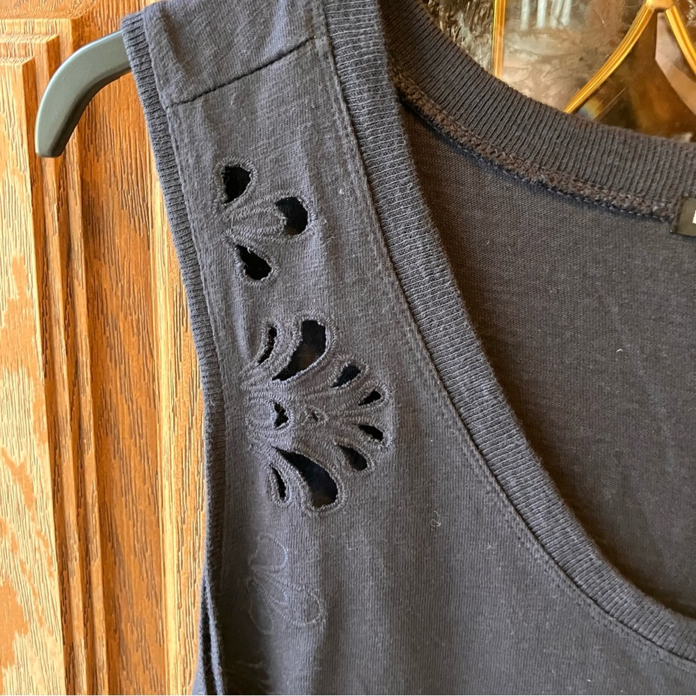 DKNY Jean's Women's Navy Blue Asymmetrical Scoop Neck Knit Dress Size XL Casual - Picture 4 of 10